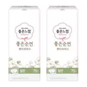 [좋은느낌] 좋은느낌 좋은순면 팬티라이너 일반 75Px2팩
