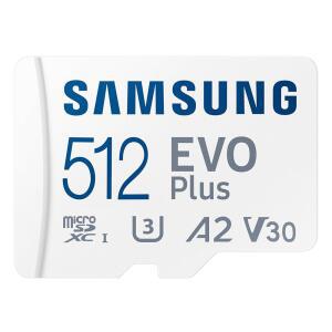 EVO 플러스 마이크로SD 메모리 카드 + 어댑터, 512GB 마이크로SDXC, 최대 160MB/s, UHS-I, C10, U3, V10, A3, 휴대폰, 태블릿, 게임 콘솔, DSLR 카메라, PC, MB-MC512SA /AM용 업그레이드 스토리지