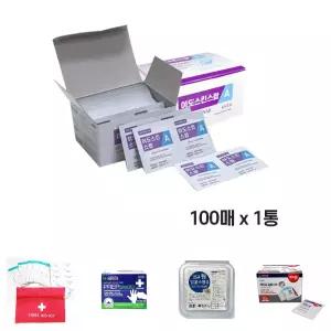 (100매 1통) 이도스킨스왑A 일회용알콜솜/알코올솜/약솜/휴대용/상처솜/비상용/의료용/청소용/가정용