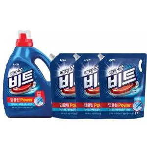 비트 딥클린파워 액체세제 일반 용기 3L, 1개+리필 2L, 3개