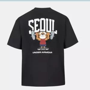 매장정품 언더아머 6014355 001 블랙 남녀공용 APAC 서울 SS 반팔티셔츠 오버핏
