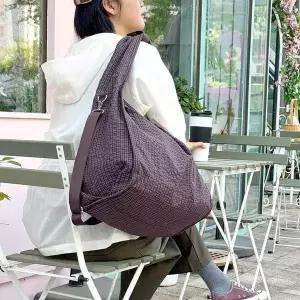 가방 크로스백 여성 빅 기저귀 숄더 체크 여행용 데님숄더백