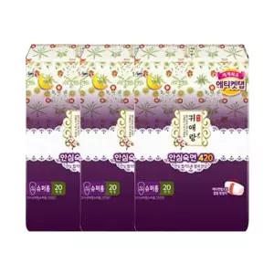 쏘피 바디피트 귀애랑 생리대 한방 냄새 슈퍼롱 20P 3팩 GST