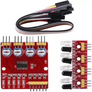 적외선 장애물 회피 센서 모듈 IR 4채널 추적 DC 3.3V-5V TTL 스마트카 PCB 과학 프로젝트용
