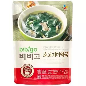 CJ 비비고 소고기 미역국 500g 6팩