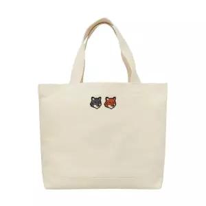 [메종키츠네] OW511CFWW0096 P700 더블 폭스 헤드 패치 토트백