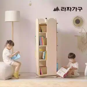 라자가구 베니 E0 키즈 4단 회전 책장 이동형 유아 책꽂이 교구장