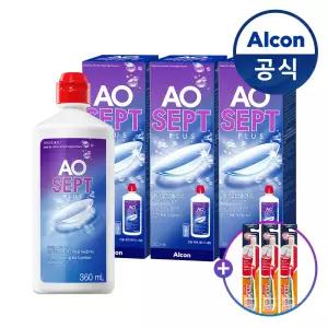 옵티프리 렌즈세척액 에이오셉 플러스 360ml 3개+물티슈 30매