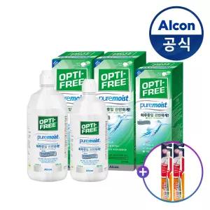 옵티프리 렌즈세척액 퓨어모이스트 420ml 2개 + 300ml 1개(+검케어칫솔 3개)