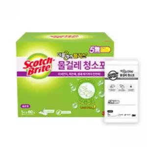 (정품) 3M 스카치브라이트 대형 일반형 대용량 더블액션 플러스 물걸레 청소포 60매