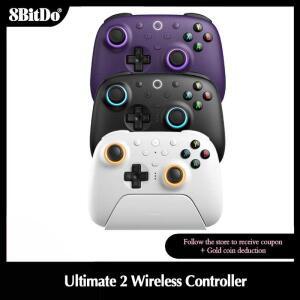 8BitDo Ultimate 2 무선 컨트롤러, PC, Windows, Android용 충전 도크가 있는 TMR 조이스틱/홀 효과 트리거