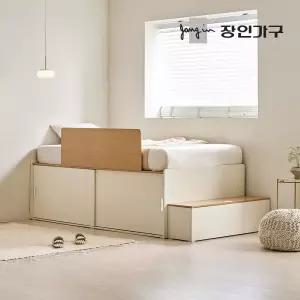 (무료배송) 도피오 슬라이딩 빅수납 높은 침대 프레임 SS (높이620)+7존포켓유