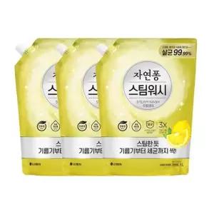 [텐바이텐]자연퐁 스팀워시 주방세제 레몬향 리필 1L 3개