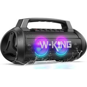 W KING 휴대용 스피커 블루투스 무선 120W Max Loudest Bluetooth IPX6 방수 야외 70W 딥 베이스 /2 서브우