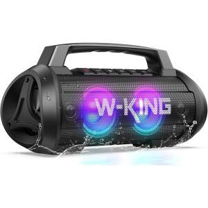 W KING 휴대용 스피커 블루투스 무선 120W Max Loudest Bluetooth IPX6 방수 야외 70W 딥 베이스 /2 서브우