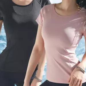 (올핀)필라테스옷 여성 반팔 상의 요가복 운동복 커버업 1+1