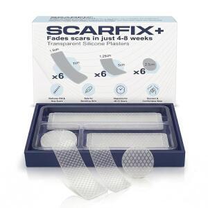 ScarFix 실리콘 흉터 패치 수술용 의료용 등급 및 저자극성 관리 C 섹션 켈로이드 스트레치 마크 18개의 프리컷 유연한 여드름 스트립