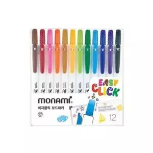 모나미 이지클릭 보드마카 12색 세트 노크식 보드마카