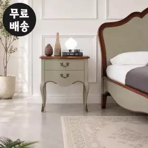 로셀 원목 협탁 엔틱 침대옆 테이블 650 민트그레이