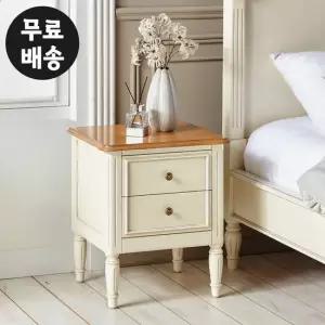 카렌 마호가니 원목 엔틱 침대 협탁 2단 서랍장