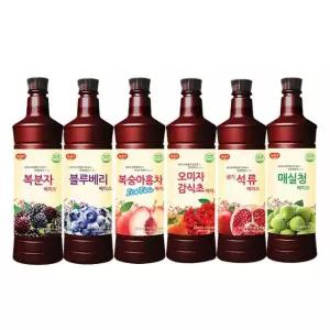 오미자감식초 과즙음료 매실 음료 복숭아홍차 광야 970ml 복분자