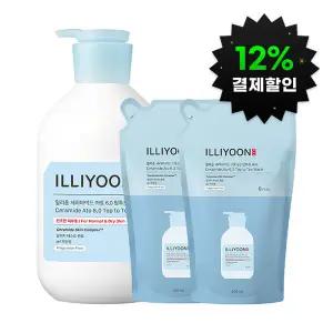 일리윤 세라마이드아토6.0탑투토워시 1000ml+리필 500ml 2개
