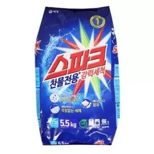 스파크 찬물전용 5.5kg 가루세제 스파크 빨래 세탁 드럼세탁기세제 일반세탁기세제 찬물세제