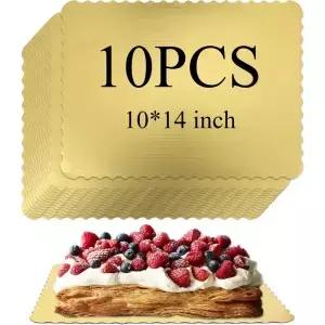 10개입 19X14인치 기름종이 직사각형 장식 케이크 보드 디저트 피자 컵케이크용 발렌타인데이 웨딩 파티용