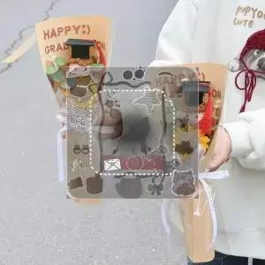 졸업 꽃다발 니트 의사모자 꽃 크로셰 선물 남학생 여학생 선생님 감사 집 꾸미기
