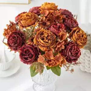 인공 꽃 실크 페르시아 모란 야외 정원 축제 WreatWedding 신부 꽃다발 홈 룸 DIY 선물 상자 클리핑