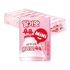 빙그레 딸기맛 우유 미니 120ml 24팩 48팩 / 멸균우유