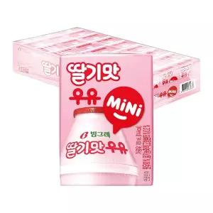 [빙그레] 딸기맛 우유 미니 120ml 24팩 / 멸균우유