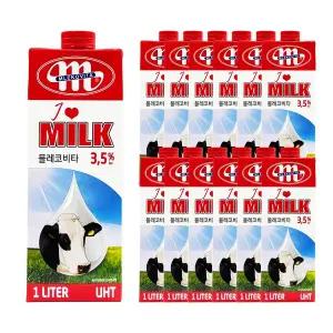 믈레코비타 3.5% 우유 1L /멸균우유 한박스 (1L x 12ea)