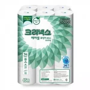 크리넥스 두루마리 화장지 물에 녹는 에어셀 45m 24롤_23373079