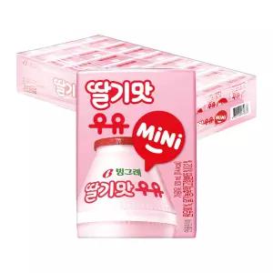 빙그레 딸기맛 우유 미니 120ml 24팩 / 멸균우유
