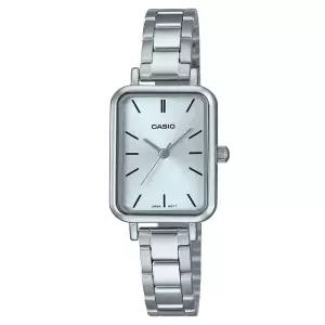 CASIO 카시오 LTP-V009D-2E 라운드스퀘어 스카이 메탈 여성시계