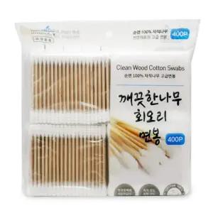 깨끗한나무 회오리면봉 400P 나무스틱 면봉