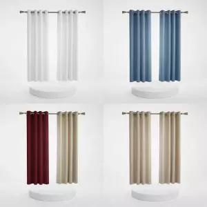 가성비 아일렛형 3중직 창문형 암막커튼 135x170cm 2장 SET (끈증정)
