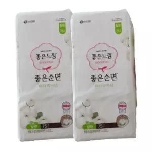 좋은느낌 좋은순면 팬티라이너, 일반, 75매, 2개