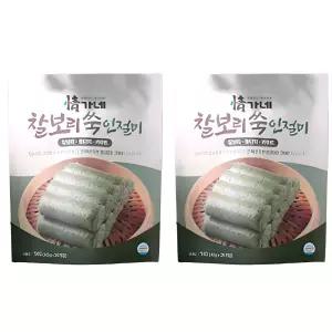 (홈쇼핑인기) 정가네 찰보리 쑥 인절미 25개 x 2팩 (콩고물 1팩 포함)