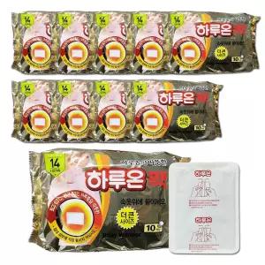 하루온 하루종일 따뜻한 하루온팩 국산 붙이는 핫팩 100매/데일리/강력/빅사이즈/넓은/부위/허리/찜질/발열