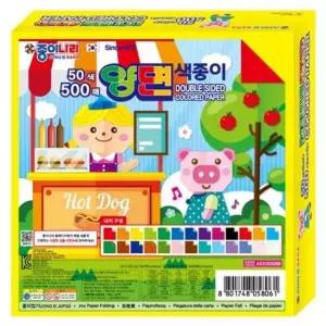 파츠 종이나라 14000 양면색종이 50색 (1개) 500매