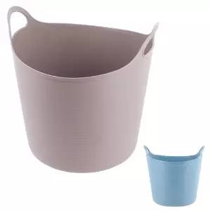원형 소프트 라인 빨래 바구니 약37x31cm/정리/수납/분류/플라스틱/욕실/세탁/바스켓/빨래통/다용도/손잡이