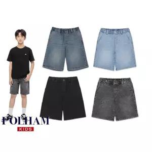 [폴햄키즈](의정부점)26년 신상 시그니처 유니 5부 데님 반바지 _PKG2DH3013