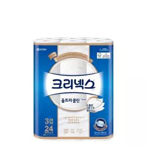 크리넥스 울트라클린 화이트 3겹 화장지 25m 24롤, 2팩