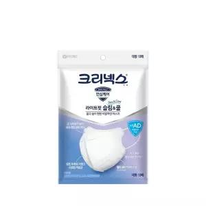 [슈퍼적립] 크리넥스 슬림쿨 여름용 마스크 화이트 10P, 5개(총 50개)