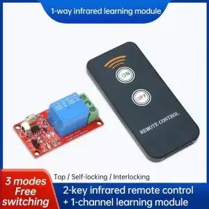 1CH DC 5V 12V 릴레이 모듈 38KHz 2 키 적외선 IR 원격 스위치 제어 전자 DIY 용 구동 보드 컨트롤러