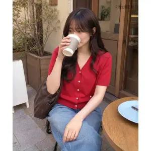 ROEM 올데이 브이넥 반팔 가디건 RMCKG25R99 105449