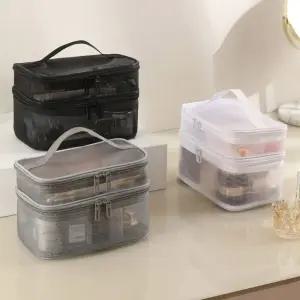 메쉬파우치 여행파우치 건습분리 2단 가벼운 목욕가방