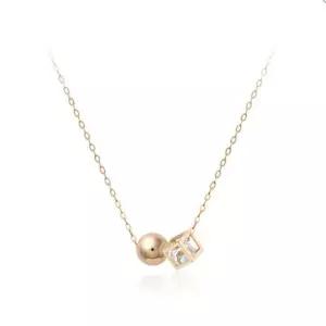 정품 14K GOLD 6mm 볼 큐브 목걸이